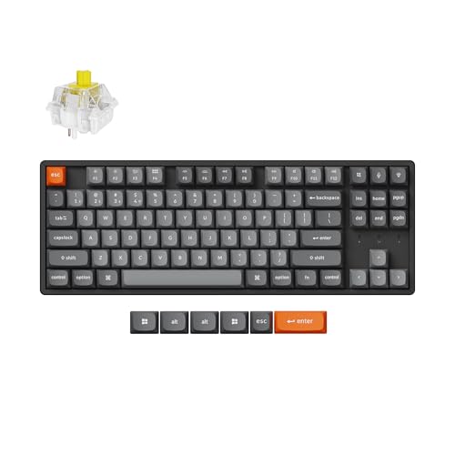 Keychron K8 Max Custom Wireless Mechanische Tastatur 2.4 GHz/Bluetooth/USB-C, Hot-swap, RGB, Aluminiumrahmen, QMK/VIA Programmierbare Makros, PBT Keycaps, für Mac Windows, Super Banana Switch Keychron K8 Max Custom Wireless Mechanische Tastatur 2.4 GHz/Bluetooth/USB-C, Hot-swap, RGB, Aluminiumrahmen, QMK/VIA Programmierbare Makros, PBT Keycaps, für Mac Windows, Super Banana Switch von Keychron