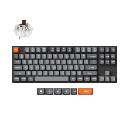 Keychron K8 Max Custom Wireless Mechanische Tastatur 2.4 GHz/Bluetooth/USB-C, Wiße LED, QMK/VIA Programmierbare Makros, PBT Keycaps, für Mac Windows, Super Brown Switch Keychron K8 Max Custom Wireless Mechanische Tastatur 2.4 GHz/Bluetooth/USB-C, Wiße LED, QMK/VIA Programmierbare Makros, PBT Keycaps, für Mac Windows, Super Brown Switch von Keychron
