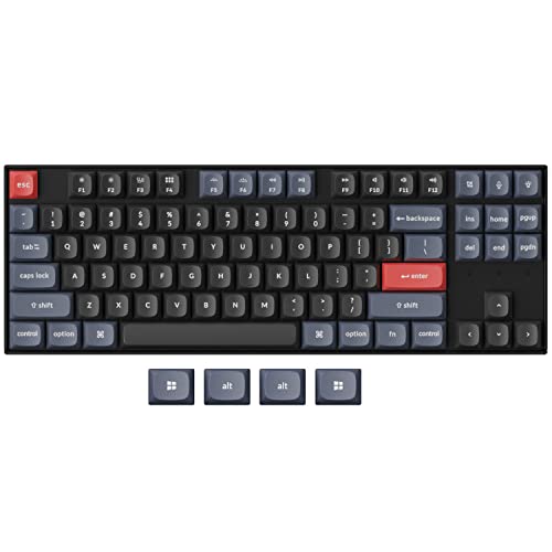 Keychron K8 Pro QMK/VIA Kabellose mechanische Tastatur, Hot-Swappable Custom Programmierbare kabelgebundene Tastatur mit Gateron G Pro Red Switch, weißer Hintergrundbeleuchtung, PBT-Tastenkappen für von Keychron