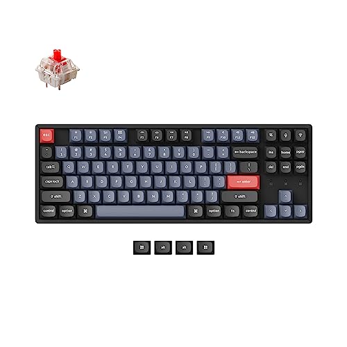 Keychron K8 Pro QMK/VIA Kabellose mechanische Tastatur, Hot-Swappable TKL Custom Programmable Macro Wired Keyboard mit Gateron G Pro Red Switch, RGB Light, PBT Keycaps für Mac Windows Linux von Keychron