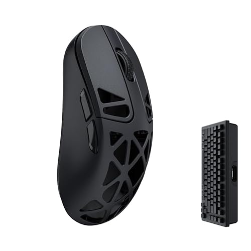Keychron M3 Mini 4K Kabellose Maus Signature Edition 5.1/2,4 GHz/kabelgebundene optische Maus, ultraleichter 55 g Schwerer programmierbarer PixArt 3395-Sensor mit bis zu 26.000 DPI/650 IPS - Schwarz von Keychron