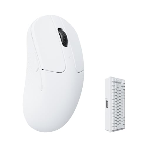 Keychron M3 Mini 4K Wireless Bluetooth 5.1/2.4GHz/Wired Optical Mouse, Ultraleichte 55g Programmierbarer PixArt 3395 Sensor mit bis zu 26.000 DPI/650 IPS für Windows Mac Linux - Weiß von Keychron