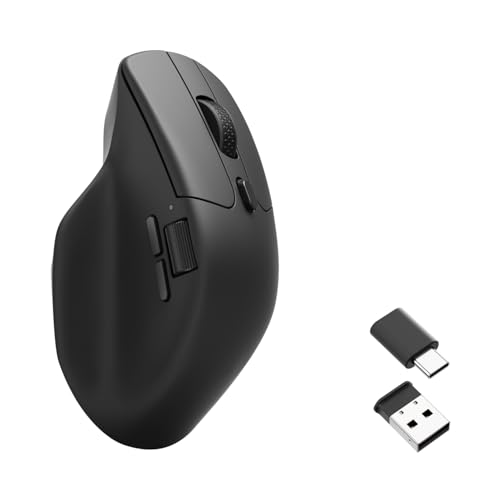 Keychron M6 Wireless Bluetooth/2.4 GHz/Kabelgebundene Optische Maus,4000Hz Leichtgewicht 78g Programmierbarer PixArt 3395 Sensor 26K DPI/ 650 IPS Für Windows Mac Linux (Schwarz) von Keychron