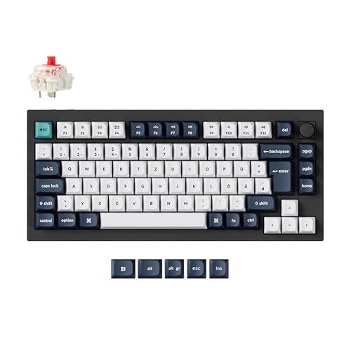 Keychron Q1 Max QMK Benutzerdefinierte mechanische Tastatur, deutsches DE ISO-Layout, Hot-Swap-fähiger programmierbarer Vollmetallknopf mit rotem Gateron-Schalter, 2,4 GHz/Bluetooth-Gaming-Tastatur Keychron Q1 Max QMK Benutzerdefinierte mechanische Tastatur, deutsches DE ISO-Layout, Hot-Swap-fähiger programmierbarer Vollmetallknopf mit rotem Gateron-Schalter, 2,4 GHz/Bluetooth-Gaming-Tastatur von Keychron