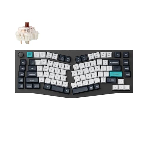 Keychron Q10 Max Kabellose Mechanische Tastatur, QMK/VIA programmierbarer Knopf, 2.4 GHz/Bluetooth/Kabel, RGB LED, Aluminium Ergonomisch für Mac Windows, Gateron Brown Switch - Schwarz von Keychron