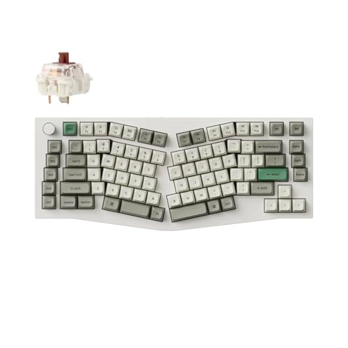 Keychron Q10 Max Kabellose Mechanische Tastatur, QMK/VIA programmierbarer Knopf, 2.4 GHz/Bluetooth/Kabel, RGB LED, Aluminium Ergonomisch für Mac Windows, Gateron Brown Switch - Weiß von Keychron