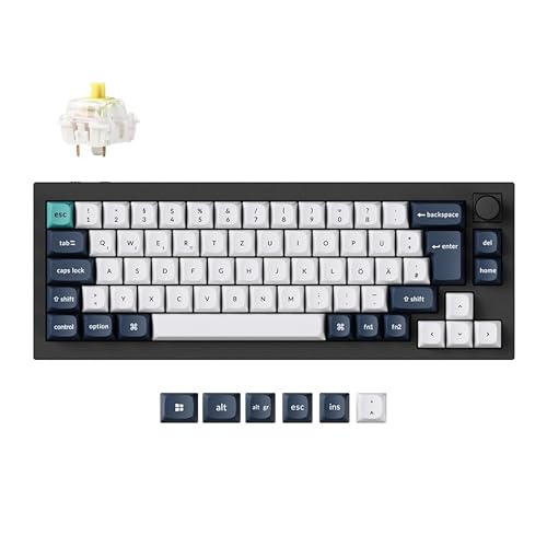 Keychron Q2 Max Custom Mechanische Gaming-Tastatur, QMK Programmierbarer Knopf 2,4 GHz/Bluetooth 5.1/Kabelgebunden, Deutsch DE ISO 65% Kompakter RGB Hot-Swap mit Gateron Bananenschalter von Keychron