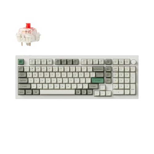 Keychron Q5 Max Kabellose Mechanische Tastatur, Voll-Aluminium, 2.4 GHz, Bluetooth, QMK, 96% Layout, RGB mit Hot-swappable Gateron Red Schalter Kompatibel mit Mac Windows Linux - Weiß von Keychron