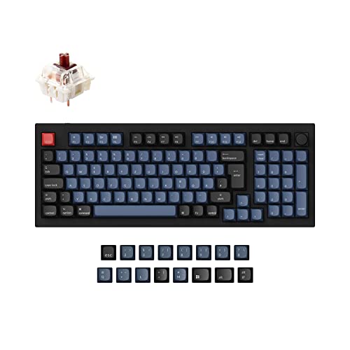 Keychron Q5 Wired Custom Mechanische Tastatur Knob Version 96% deutsches DE ISO Layout QMK/VIA Programmierbare Makros mit Hot-swap-fähiger Gateron G Pro Brauner Schalter von Keychron