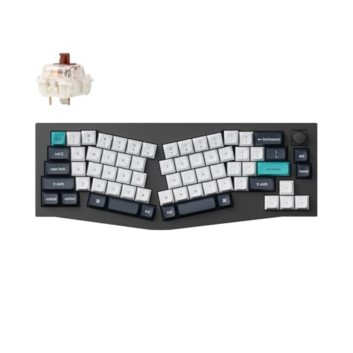 Keychron Q8 Max Kabellose Mechanische Gaming Tastatur, QMK/VIA Programmierbare Knöpfe 2.4 GHz/Bluetooth 5.1/Kabelgebunden, RGB Hot-Swap mit Gateron Brown Schalter für Mac Windows Linux - Schwarz von Keychron