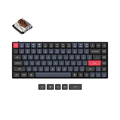 Keychron S1 Ultra-schlankes 75% US-Layout QMK Benutzerdefiniert Mechanische Tastatur mit Kabel Hot-swap-fähige 84 Tasten RGB-LED-Hintergrundbeleuchtung Niedriges Profil Gateron Brauner Schalter von Keychron
