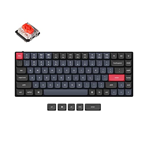 Keychron S1 Ultra-schlankes 75% US-Layout QMK Benutzerdefiniert Mechanische Tastatur mit Kabel Hot-swap-fähige 84 Tasten RGB-LED-Hintergrundbeleuchtung Niedriges Profil Gateron Roter Schalter von Keychron