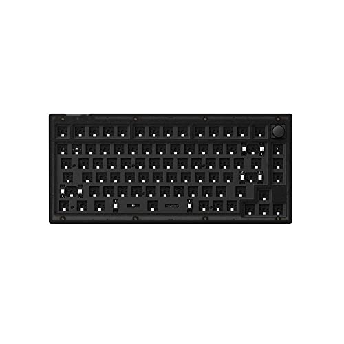 Keychron V1 QMK/VIA Mechanische Tastatur verkabelt, Hot-Swappable, RGB-Hintergrundbeleuchtung, Barebone Frosted Black, mit knob für Mac Windows von Keychron