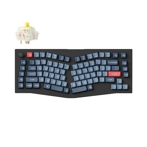 Keychron V10 Max Custom Wireless Mechanische Tastatur, 2.4 GHz/Bluetooth/USB-C 3-Mode RGB, QMK/VIA Programmierbare Makros, Hot-Swap PBT Tastenkappen für Mac Windows Gateron Jupiter Banana von Keychron