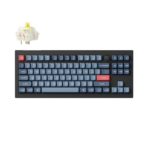 Keychron V3 Max TKL Custom Wireless Mechanische Tastatur, 2.4 GHz/Bluetooth/USB-C 3-Mode RGB, QMK/VIA Programmierbare Makros, Hot-Swap PBT Tastenkappen für Mac Windows Gateron Jupiter Banana von Keychron