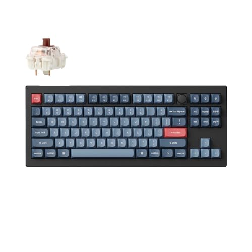 Keychron V3 Max TKL Custom Wireless Mechanische Tastatur, 2.4 GHz/Bluetooth/USB-C 3-Mode RGB, QMK/VIA Programmierbare Makros, Hot-Swap PBT Tastenkappen für Mac Windows Gateron Jupiter Brown von Keychron