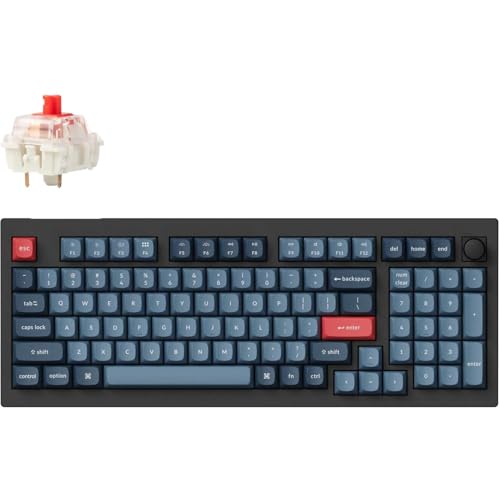 Keychron V5 Max Kabellose Mechanische Tastatur mit Nummernblock, 96% Layout, QMK/VIA, 2,4 GHz/Bluetooth 5.1/USB, RGB-LED, Hot-Swappable Gateron Jupiter Red Switch für Mac Windows Linux Keychron V5 Max Kabellose Mechanische Tastatur mit Nummernblock, 96% Layout, QMK/VIA, 2,4 GHz/Bluetooth 5.1/USB, RGB-LED, Hot-Swappable Gateron Jupiter Red Switch für Mac Windows Linux von Keychron