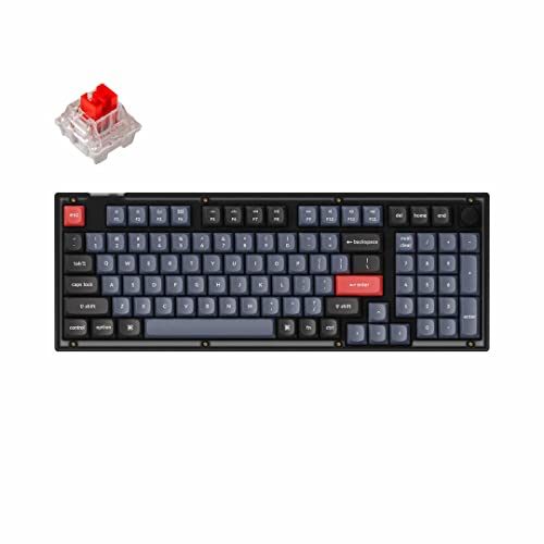 Keychron V5 QMK/VIA Mechanische Tastatur mit knob, Hot-Swappable, 96% Layout, Custom Programmable Macro, 1000 Hz, K Pro Red Switch, Hintergrundbeleuchtung RGB, PBT Keycaps für Mac Windows Keychron V5 QMK/VIA Mechanische Tastatur mit knob, Hot-Swappable, 96% Layout, Custom Programmable Macro, 1000 Hz, K Pro Red Switch, Hintergrundbeleuchtung RGB, PBT Keycaps für Mac Windows von Keychron