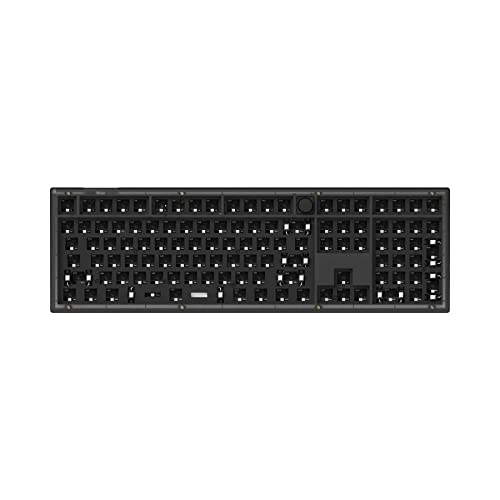Keychron V6 kabelgebundene Mechanische Tastatur Barebone mit Knob, 100% Layout QMK/VIA Programmierbare Makros mit Hot-swappable Kompatibel mit Mac Windows Linux (Frosted Black - transluzent) von Keychron