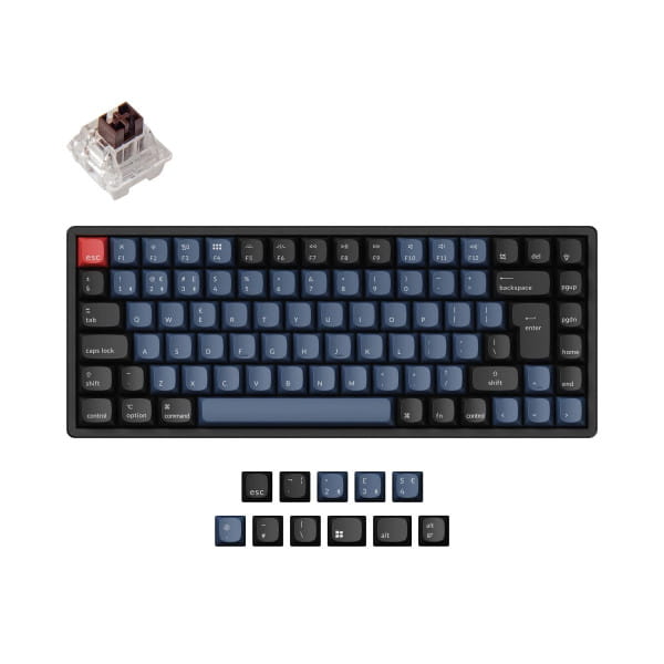 TAT Keychron K2 Pro - Gaming-Tastatur schwarz/blau, DE-Layout, Gate... von Keychron