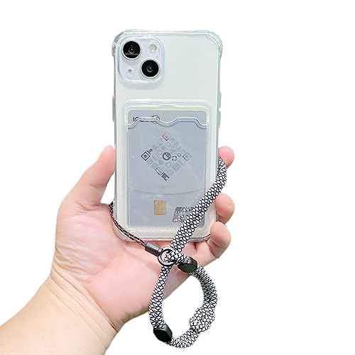 Keyihan Transparent Hülle für iPhone 11 6,1-Zoll mit Kartenfach - Schutzhülle mit Band - Brieftasche Case mit Schnur - Weiche Slim Silikon TPU Handyhülle - Dünnes Design für Bequeme Handhabung von Keyihan