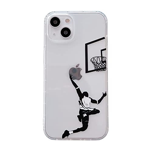 Keyihan Transparente Hülle für iPhone 13 6,1 Zoll, Slam Dunk Basketball Muster Case für Fans, Weich TPU Silikon HandyHülle, Dünn Slim Durchsichtig Klare Design Schutzhülle Stoßfest Anti-Kratz von Keyihan