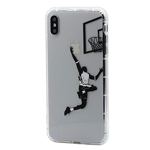 Keyihan Transparente Hülle für iPhone 6 und iPhone 6S 4,7 Zoll, Slam Dunk Basketball Muster Case für Fans, Weich TPU Silikon HandyHülle, Dünn Slim Durchsichtig Klare Design Schutzhülle Stoßfest von Keyihan