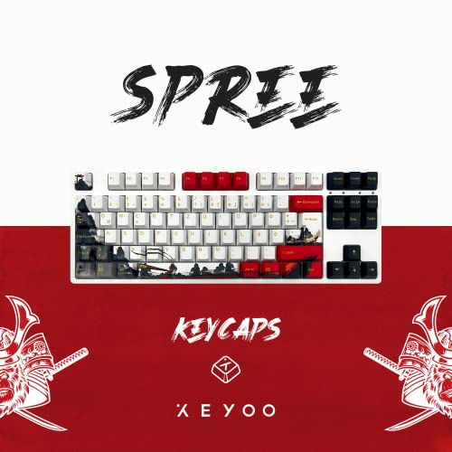 Keyoo Keyboards Keycaps Spree | PBT Dye Sublimation - ISO de-Layout für mechanische Tastaturen |, Weiß, Rot, Schwarz Keyoo Keyboards Keycaps Spree | PBT Dye Sublimation - ISO de-Layout für mechanische Tastaturen |, Weiß, Rot, Schwarz von Keyoo Keyboards