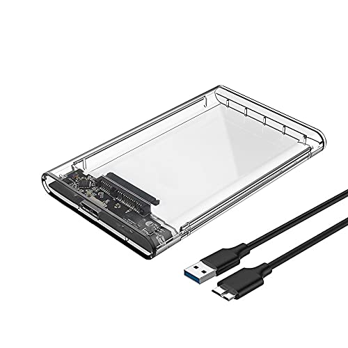 Reletech 2.5" External Hard Drive Enclosure, SATA to USB 3.1 Tool-Free Clear for 2.5 Inch SSD & HDD 9.5mm 7mm External Hard Drive Case Supports UASP SATA von Keyoung