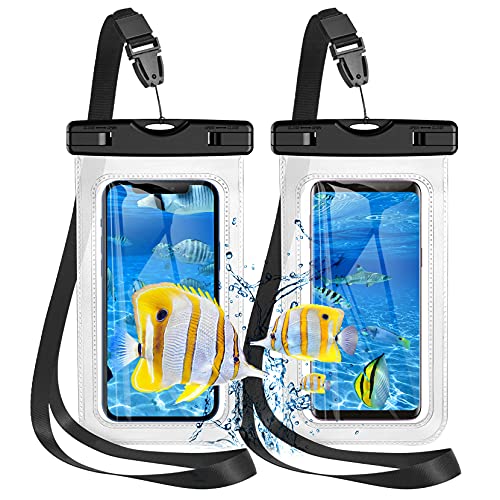 Wasserdichte Handyhülle,Handy Wasserschutzhülle Wasserfeste Hülle für Schwimmen, Unterwasser Handytasche IPX8 Waterproof Phone Case Kompatibel mit bis 7" iPhone 14 13 12 Pro Max Plus [2 Stück] von Keyoung