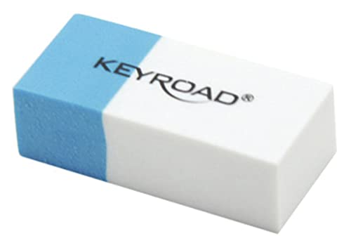 KeyRoad Radiergummi - Mehrzweck-Radiergummi- Radierer für von Bleistift und Kugelschreiber- 1 Stücke - Farbe: blau - weiß - Ideal Schule Büro, KR971645 von Keyroad