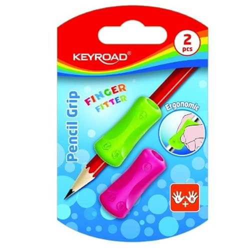 KeyRoad Weicher Stiftgriff, TPR, 16 x 17 x 37 mm, 2 Stück/Blisterkarte, mehrfarbig, KR971539 von Keyroad