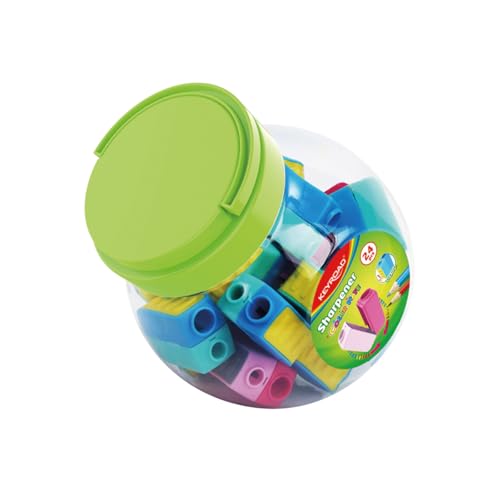 Keyroad Color Mate Kunststoffspitzer, Doppelt Spitzer, Bleistiftspitzer in Tube /24er Pack - 24 Stück/Farbmix von Keyroad