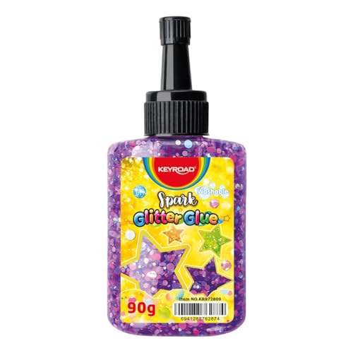 Keyroad Glitzerkleber, Abwaschbar Flüssig Kleber, Glitzer Zum Basteln kinder 90g, Farbmischung / 1 Stück Keyroad Glitzerkleber, Abwaschbar Flüssig Kleber, Glitzer Zum Basteln kinder 90g, Farbmischung / 1 Stück von Keyroad