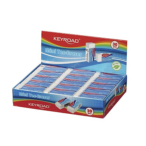 Keyroad KR970981 Universal-Radiergummi / 30 Stück - 30er Pack/Technischer Radierer für Bleistift und Buntstift/für Bleistift und Buntstift/aus Kautschuk/Farbe: Weiß von Keyroad