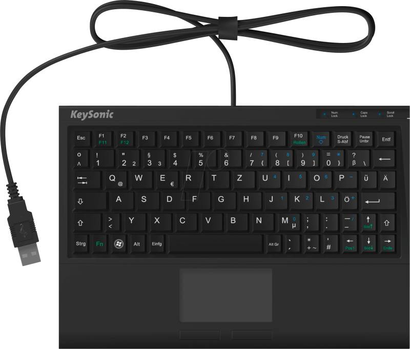 KEYSON ACK3410 - Tastatur, USB, schwarz, mini von Keysonic