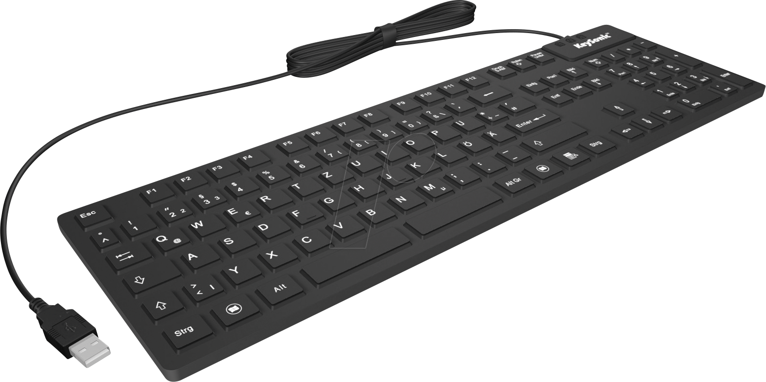 KEYSONIC 28035 - Tastatur, USB, Silikon, IP68, schwarz von Keysonic