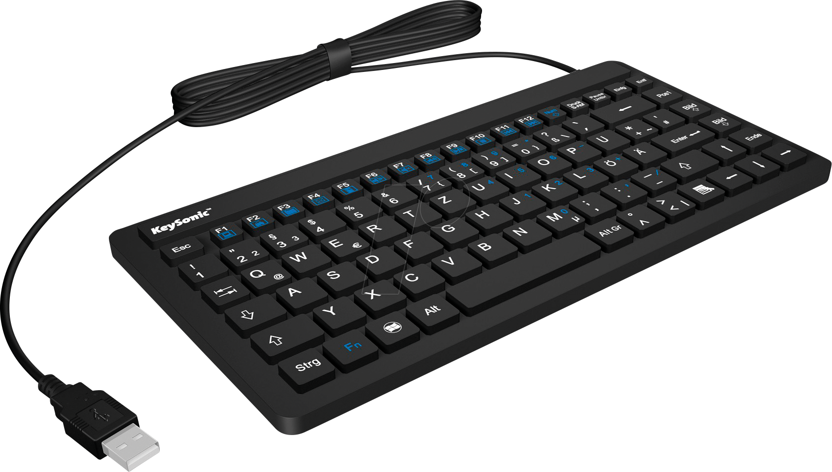 KEYSONIC 28097 - Tastatur, USB, Silikon, IP68, schwarz von Keysonic