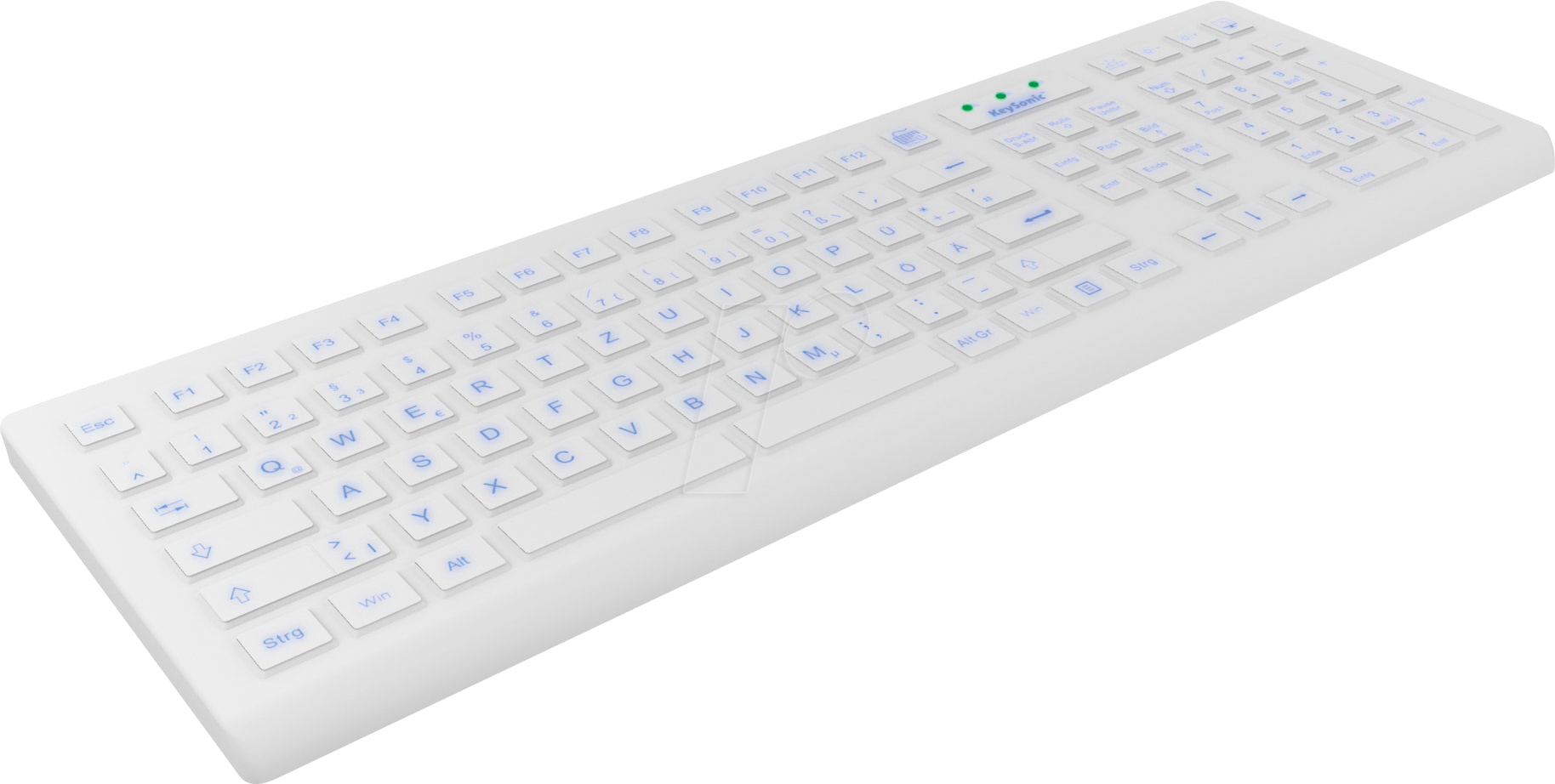 KEYSONIC 60798 - Tastatur, USB, weiß, desinfizierbar von Keysonic