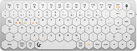 KEYSONIC 61010 - Tastatur, Bluetooth, kompakt, silber/weiß von Keysonic