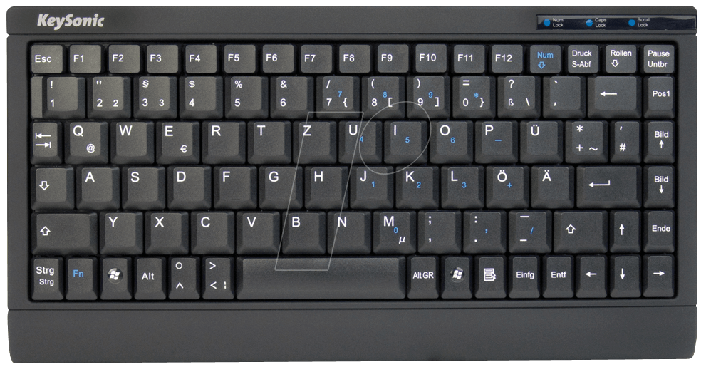 KEYSONIC ACK595P - Tastatur, PS/2+USB, schwarz von Keysonic