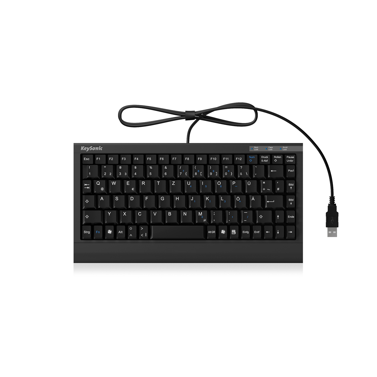 KeySonic ACK-595C+ (DE) Tastatur [Tastatur, Mini, SoftSkin, PS/2-USB-Combo] von Keysonic