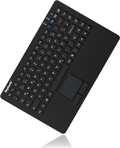 KeySonic INDUSTRIAL KEYBOARD US LAYOUT Wasserdichte Silikontastatur mit Touchpad und 2 Maustasten, USB, US (KSK-5230 (US)) von Keysonic