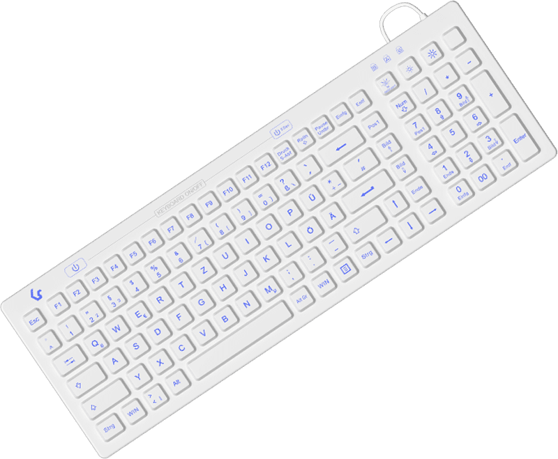 KeySonic KSK-6031INEL Tastatur USB QWERTZ Deutsch Weiß (KSK-6031INEL-Wh (DE)) von Keysonic