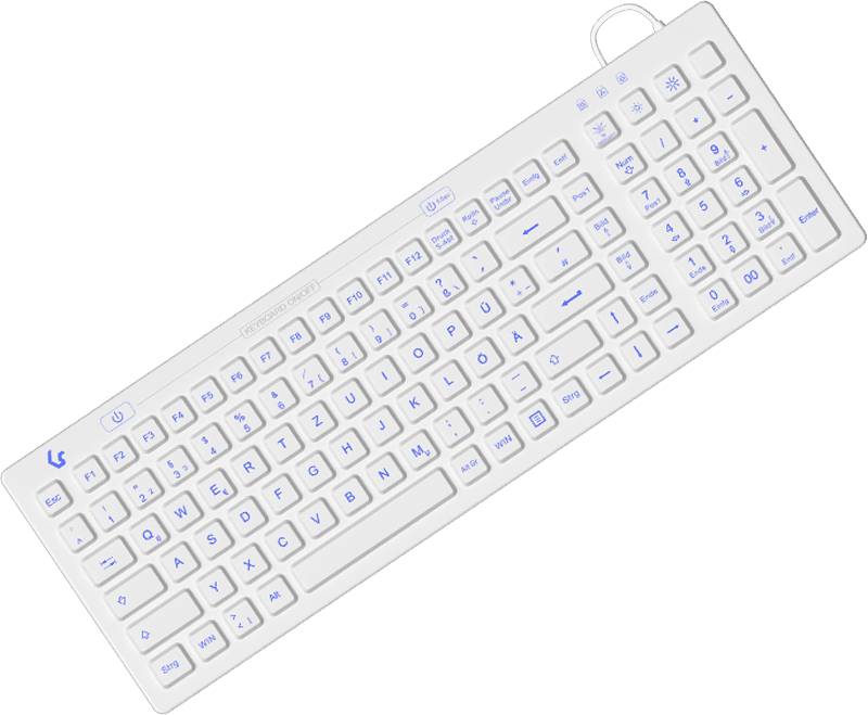 KeySonic KSK-6031INEL Tastatur USB QWERTZ Deutsch Weiß (KSK-6031INEL-Wh (DE)) von Keysonic
