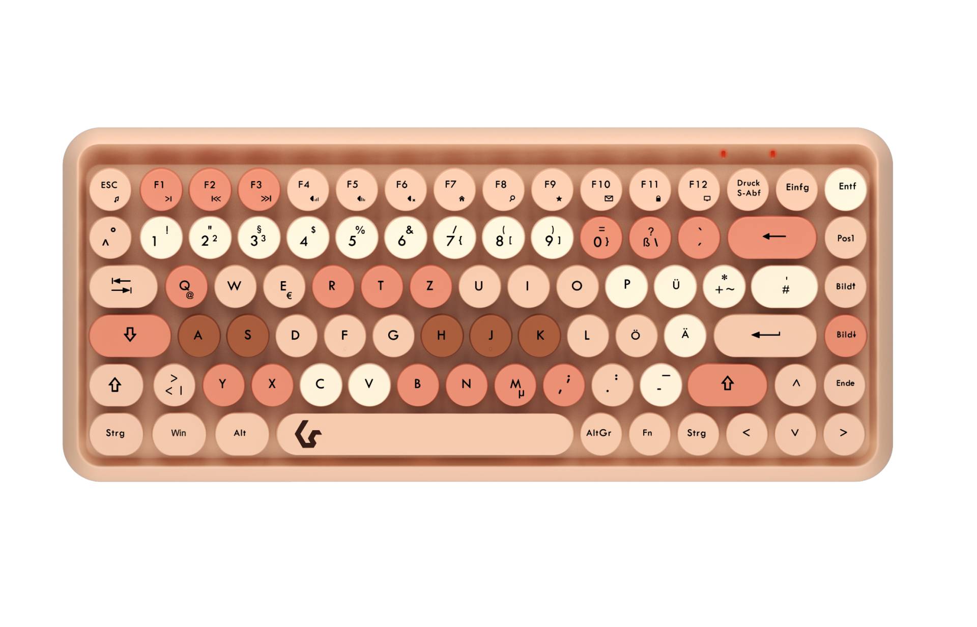 KeySonic KSKM-5200M-RF Maus-Tastatur-Set (DE) [Maus-Tastatur-Set, Mini Tastatur, runde Tasten, Mehrfarbig sand/cremefabig] von Keysonic