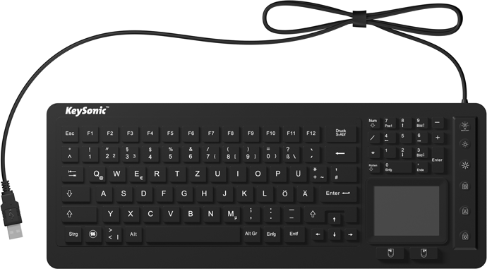 Keysonic KSK-6231 - Tastatur - USB - Deutsch - wasserdicht - Schwarz (KSK-6231 INEL) (B-Ware) von Keysonic