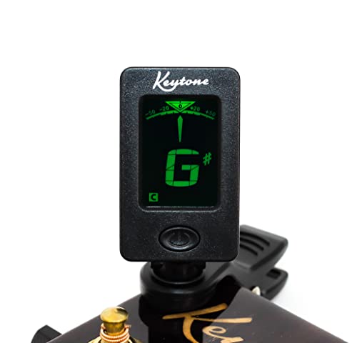 Keytone® Clip-On Stimmgerät Tuner mit LCD-Display E-Gitarre Bass Ukulele Violine chromatisch mit Batterie von Keytone
