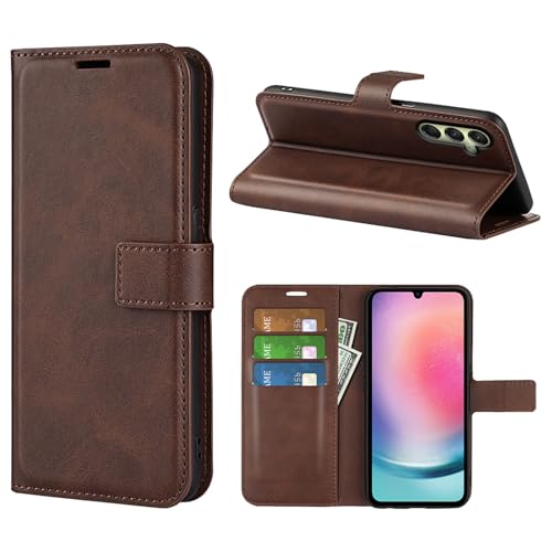 Kezaizhe Klapphülle für Samsung Galaxy A16 5G A166B 4G A165F Hüllen PU Leder Wallet Schutzhülle Schutz Mobiltelefon Flip Back Cover Tasche Handy Zubehör (Braun) von Kezaizhe