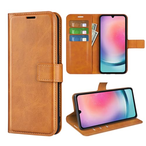 Kezaizhe Klapphülle für Samsung Galaxy A16 5G A166B 4G A165F Hüllen PU Leder Wallet Schutzhülle Schutz Mobiltelefon Flip Back Cover Tasche Handy Zubehör (Gelb) von Kezaizhe